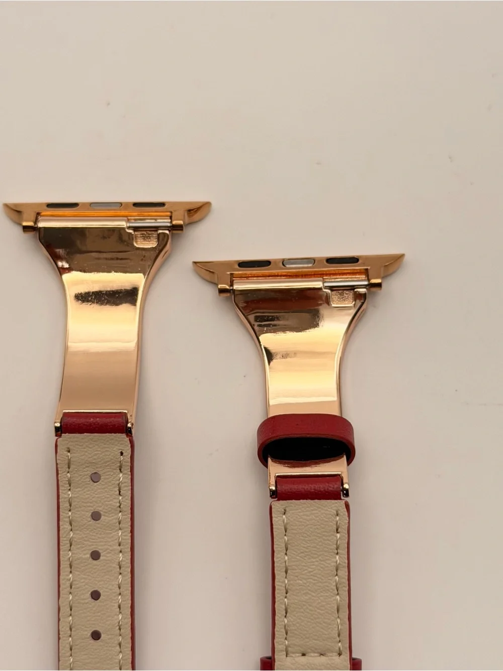 Apple Watch Band Stainless Steel & Leather, New, 42/44/46/49mm